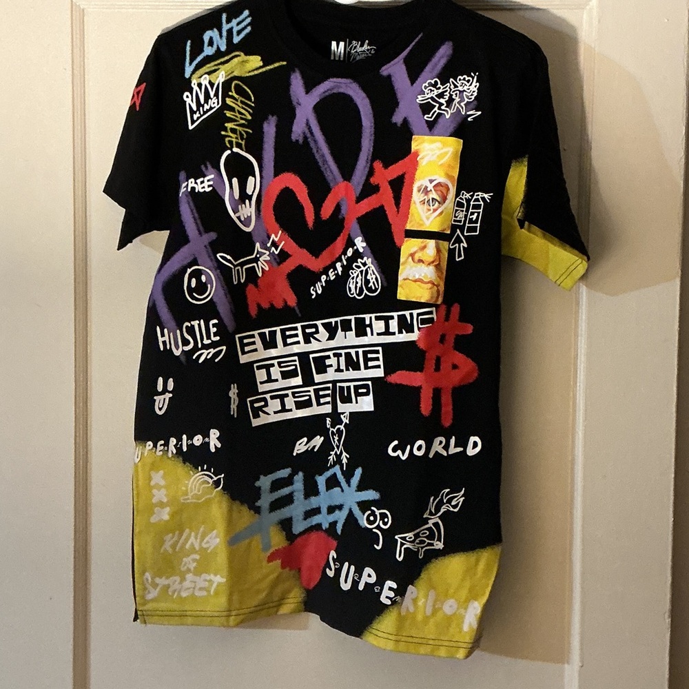 Graphic Men’s T-Shirt - Black, Yellow, Red